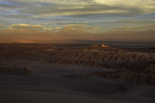 chile sunset clouds volcano dunes cliffs atacama licancabur