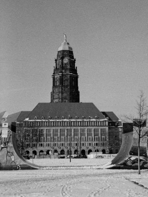 (Zeiss Ikon Box 1935) Dresden Klassik - Rathaus im Winter