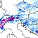 Předpovědní mapa sněhu 7. 1. 2016, foto: In-pocasi.cz