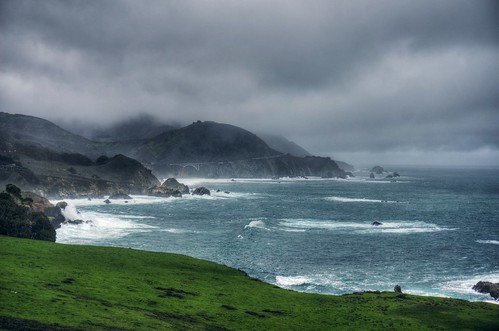 ocean california sea cloud green beach water landscape coast highway raw day pacific cloudy outdoor scenic bigsur dramatic wave highway1 pacificocean pasture shore greenfield hdr rockypoint californiacoast highsurf photomatix fav200 1xp nex6 selp1650