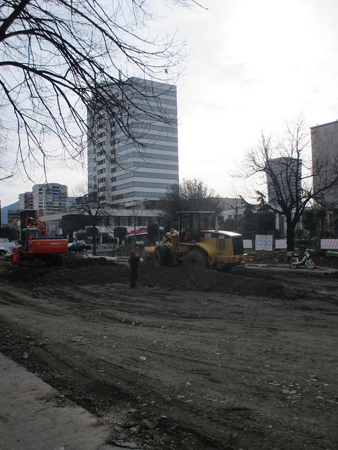 Work in progress:  reconstruction Rruga Ded Gjo Luli, Tirana