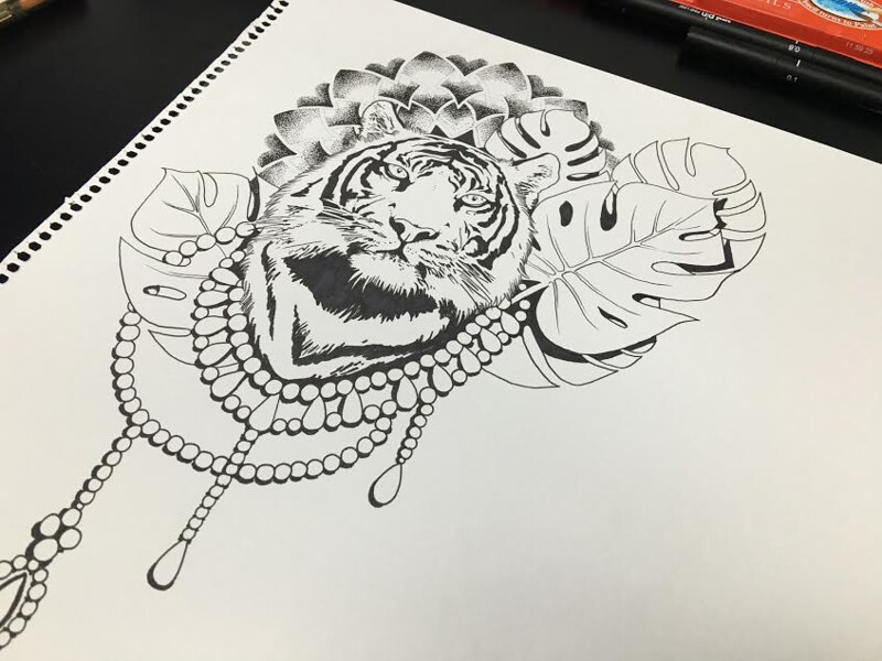 Tattoo art work drawing artwork tiger flash | We are pleased… | Flickr