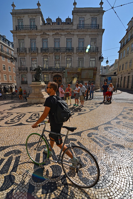 Praça Luís de Camões, cyclist