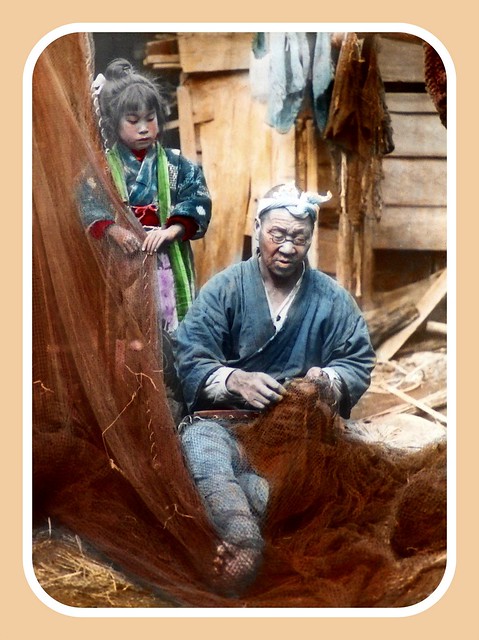 A FISHERMAN AND HIS DAUGHTER in OLD JAPAN