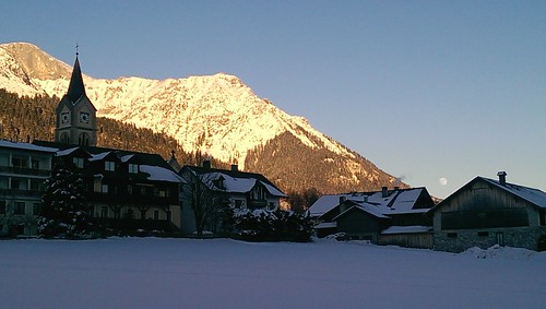 htc onemini january 2016 austria styria ramsau alps snow evening moon winter sunset rhomboederrippel