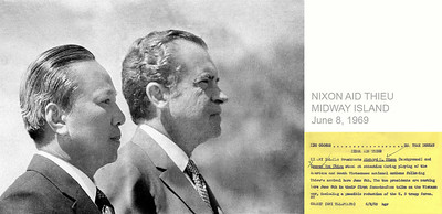 MIDWAY ISLAND June 8, 1969 - President Richard Nixon and South Vietnamese President Nguyen Van Thieu by manhhai