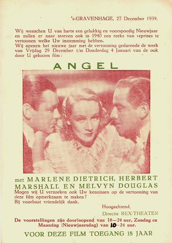 Marlene Dietrich, Herbert Marshall and Melvyn Douglas in Angel (1937)