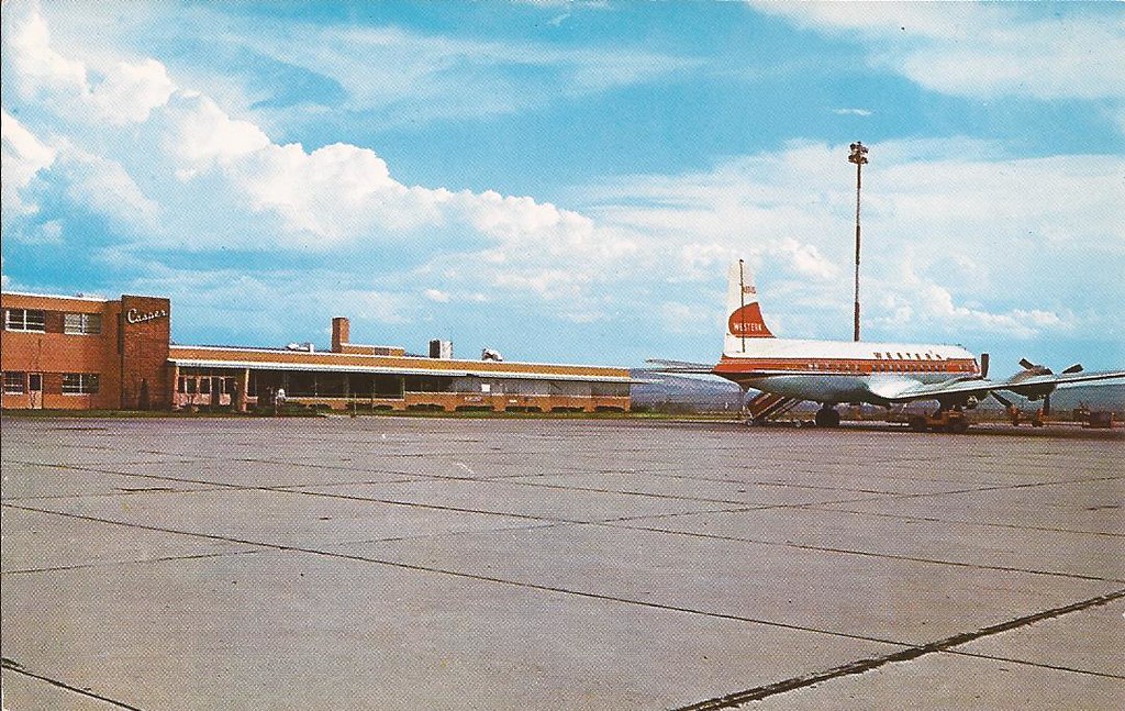 Natrona County International Airport (CPR), Casper, WY postcard - circa 1960's.
