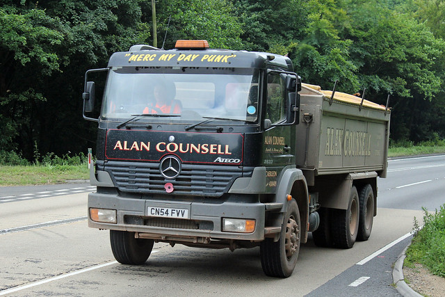 Alan Counsell, Caerleon CN54 FVV, Mercedes Atego on Crickley Hill