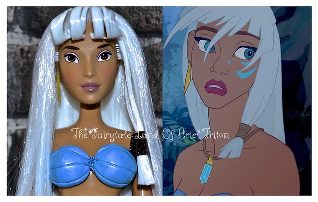 Princess kida Nedakh 17 inches (before repaint) - Pocahontas Singing doll Rerooted Hair #reroot #doll #commission #hair