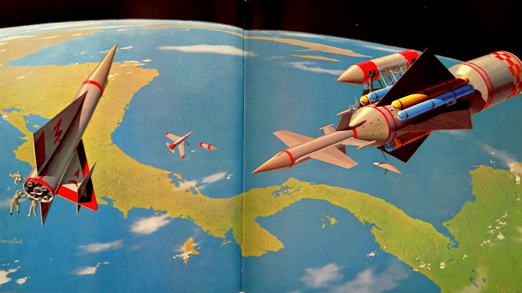 Double-page spread by Chesley Bonestell from Beyond the S…