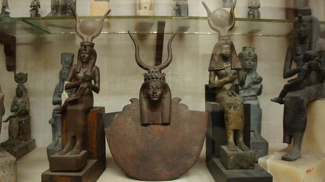 Ancient Egyptian Goddess Isis nursing Horus