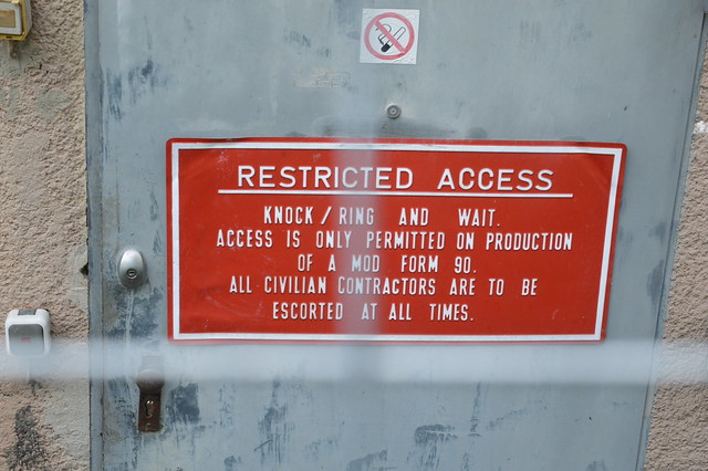 Restricted access sign Herford british army base Germany
