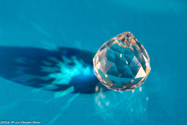 Crystal ball on blue background