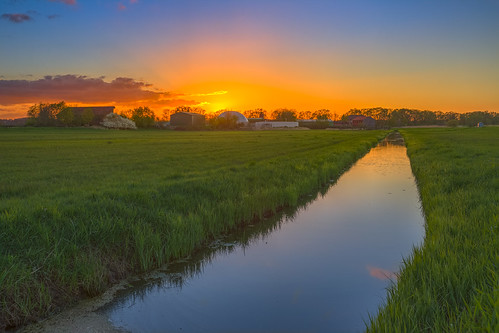 Dannenberg - 17.4.2016 - 1 by Metal Maik, Sonnenuntergang über der Schützenmarsch, bei Dannenberg (Wendland, Niedersachsen), aufgenommen am 17