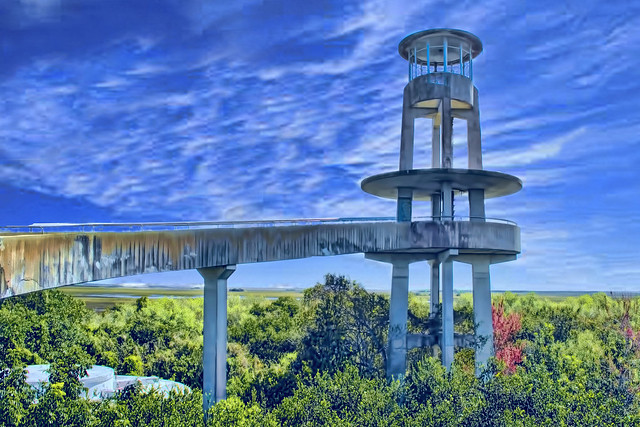Shark Valley Observation Tower, Florida Everglades, 36000 Shark Valley Loop Road, Miami, Florida, USA