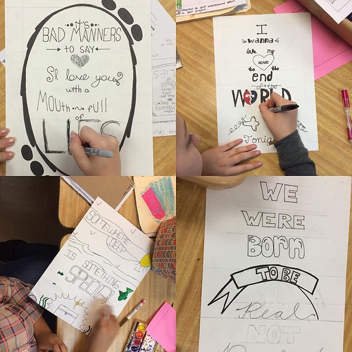 Inking our typography posters! #7thgrade #smsartdept #arted #studiob105 #handlettering | by artcentralstation