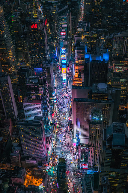 Flying Above Times Square