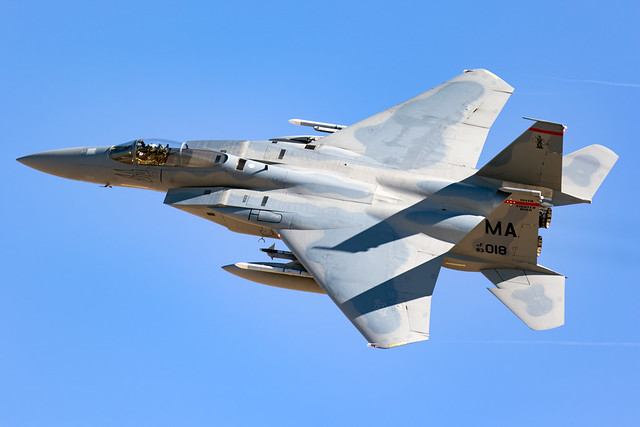 104th Fighter Wing F-15 flexes out from Nellis AFB