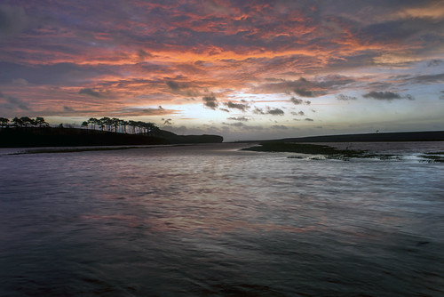 Budleigh Blaze (Explored) by RD241258, morning trees red orange beach water clouds sunrise river reeds landscape outdoor estuary devon head