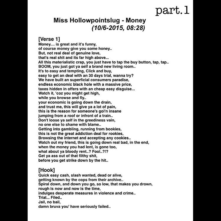 Bars written by; Miss Hollowpointslug-Money/ (10/6-2… | Flickr