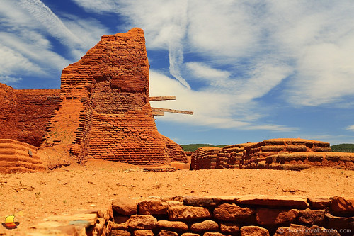 road park old trip travel red summer usa newmexico southwest church colors architecture clouds photography rocks warm village unitedstates bricks pueblo ruin sunny bluesky spanish national mission historical nm pecos tripping cicuye etbtsy
