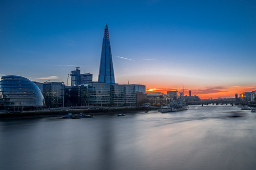 city longexposure blue sunset england urban building london water thames skyline architecture towerbridge river cool cityscape waterfront dusk cityhall sony tranquility bluesky le lee bluehour ng shard towerhill ndfilter 10stopnd tanzpanorama