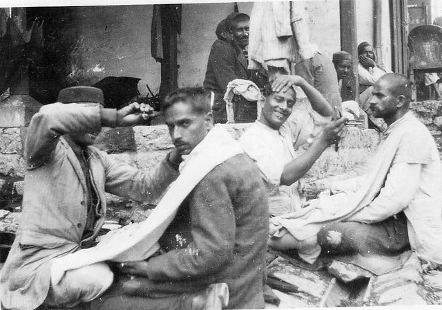India,National Service, Barber/Hairdresser old photo