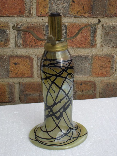 American Iridescent Art Glass Lampbase Mid Century Modern