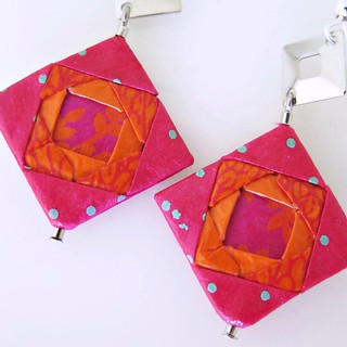 Mayumi Origami Jewelry - Mosaic Earrings | by all things paper
