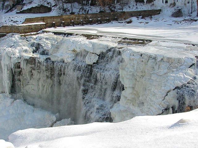 Upper Falls Frozen - Side View