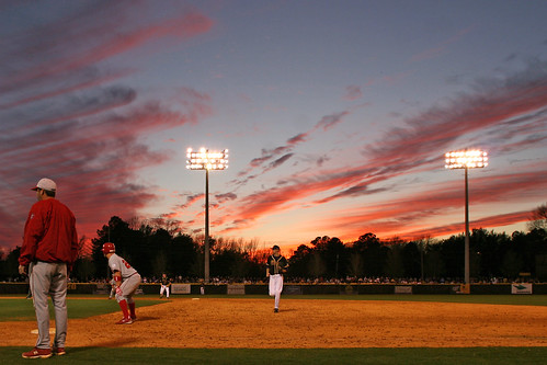 sunset sky college sports field nc baseball dusk northcarolina diamond greenvillenc clarkleclairstadium