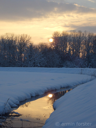 sunset in the snow 1 by arminforster, Tolle Winterlandschaft - aufgenommen nahe der Amper in Moosburg