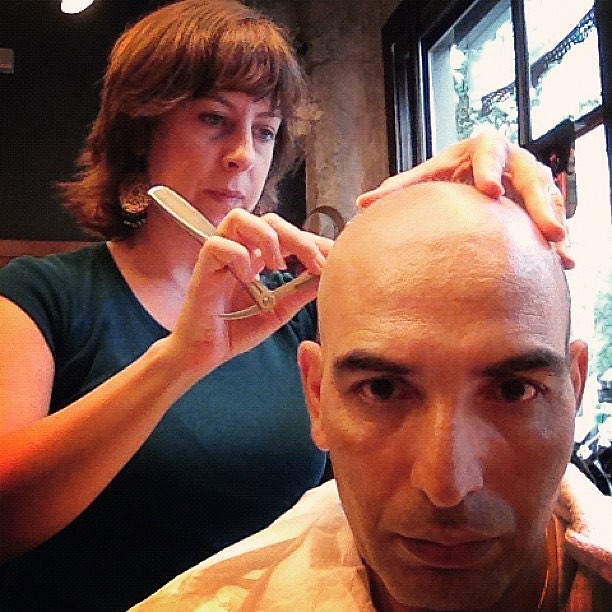 Flashback Friday! That first time Farzad let me shave his head and it was my first time ever using a straight razor... [2012] 😁