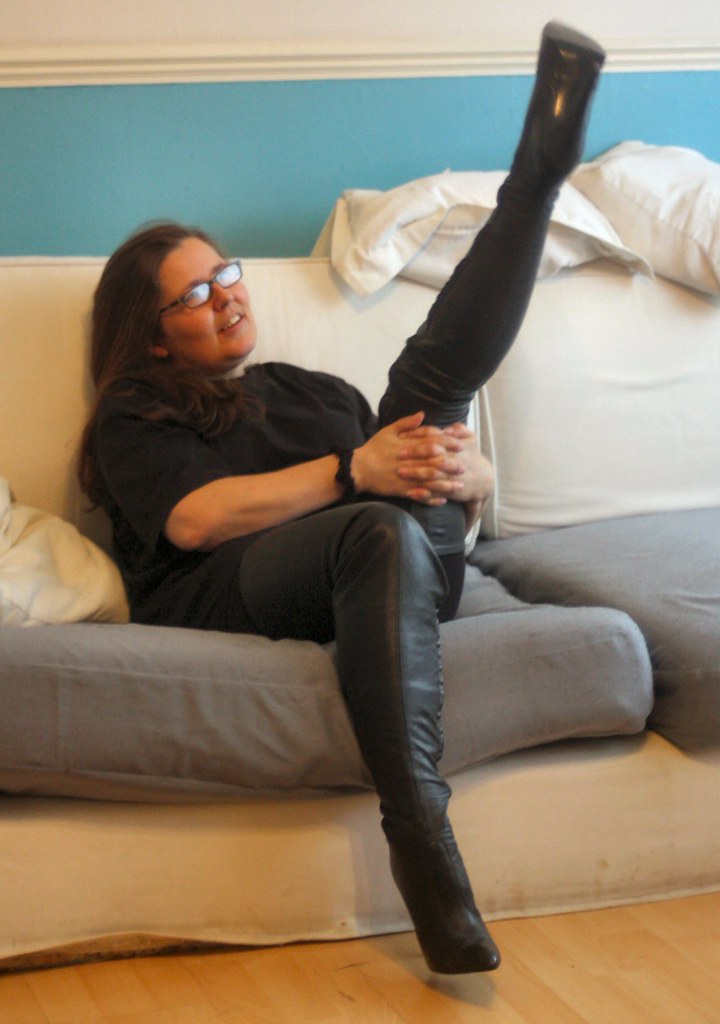Geri Black Leather Thigh High Spike Heel Boots | Flickr