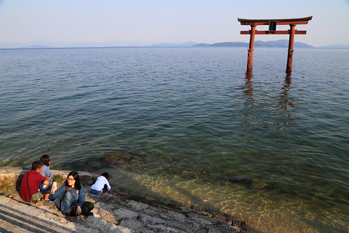 water japan landscape coast shore 日本 torii 鳥居 建築 shiga biwalake 琵琶湖 湖西 滋賀県 白髭神社 shirahigeshrine