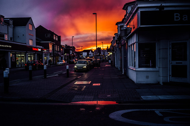 Sunset over Albert Road - Portsmouth