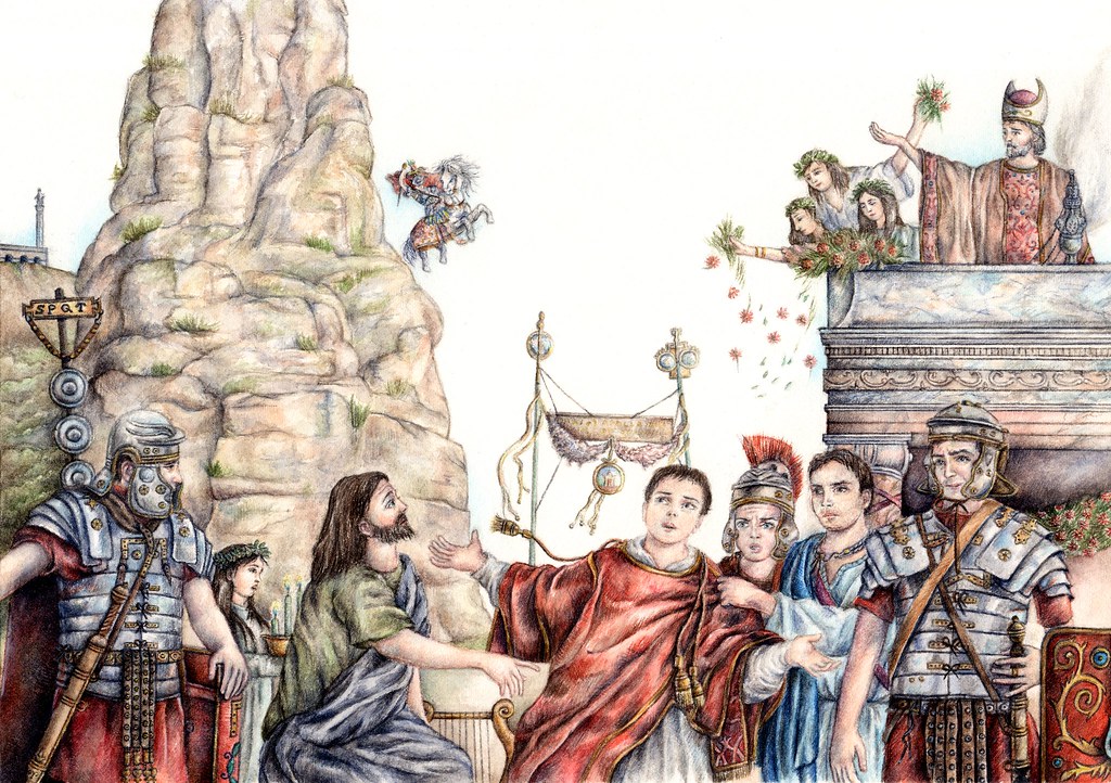 Saint Césaire diacre assiste le sacrifice humain de Lucien, près 