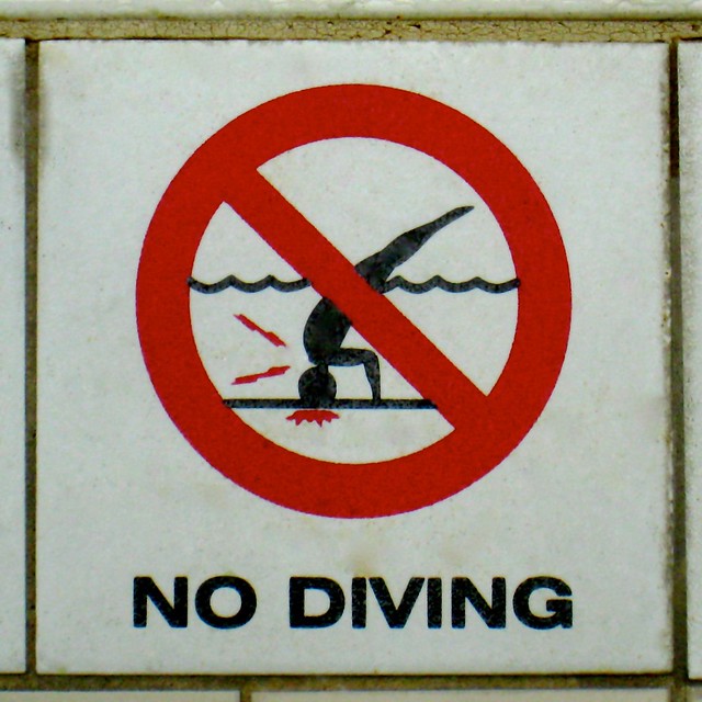 no diving-- bonk