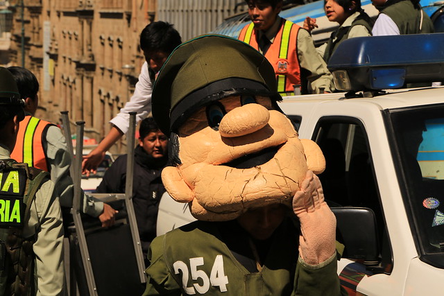 Masked Security... Policia Comunitaria Street Shot La Paz Bolivia South America