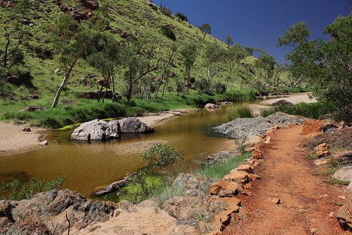 travel trees colour water walking landscape scenery stream nt walk australia outback northernterritory simpsonsgap alicesprings redcentre westmacdonnell