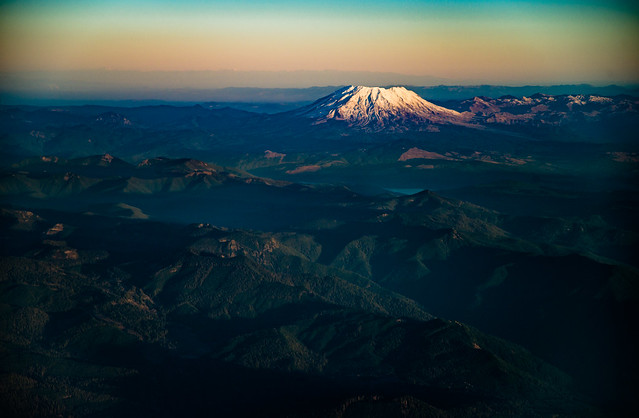St. Helens sunrise from above