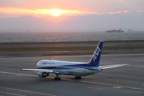 Sunset by yukky89_yamashita, Centrair,Chubu International airport,Aiichi pref., Japansunset sea ana airport ship centrair 中部国際空港