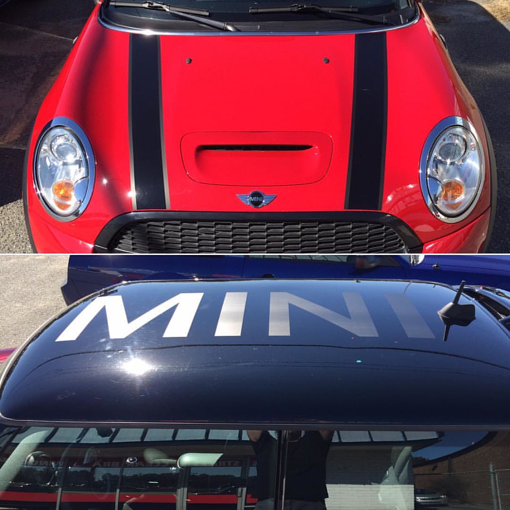 Custom Stripes and MINI roof decal in Matte Black #minicooper # ...