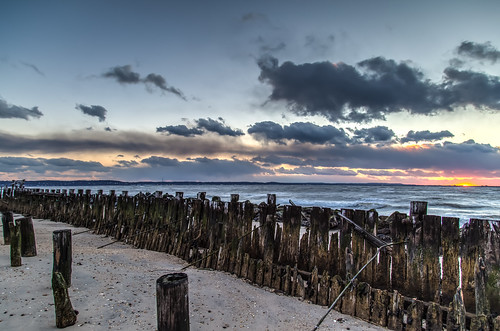 2016 winter sandy hook bay sunset beach water sky clouds highlands nj og hdr