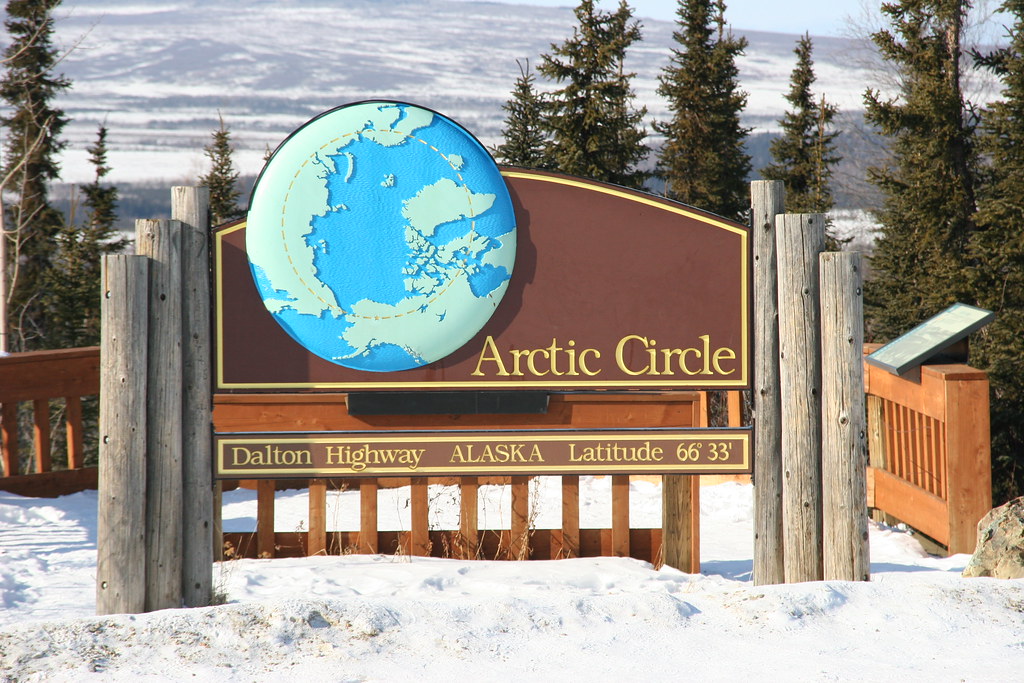 Arctic Circle Sign, Dalton Highway, Alaska, 2007. Photo by Terry Feuerborn; (CC BY-NC 2.0)