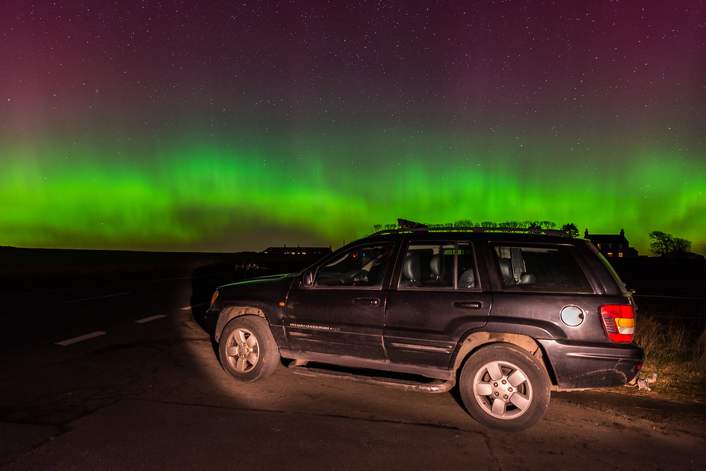 Aurora over my Jeep | Amazing aurora over my Jeep. Taken in … | Flickr