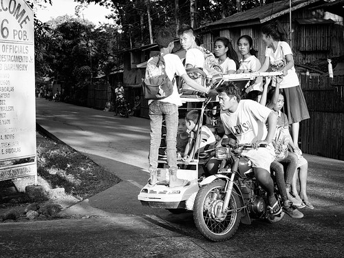 school blackandwhite monochrome asia outdoor tricycle philippines streetphotography isabela negrosoccidental