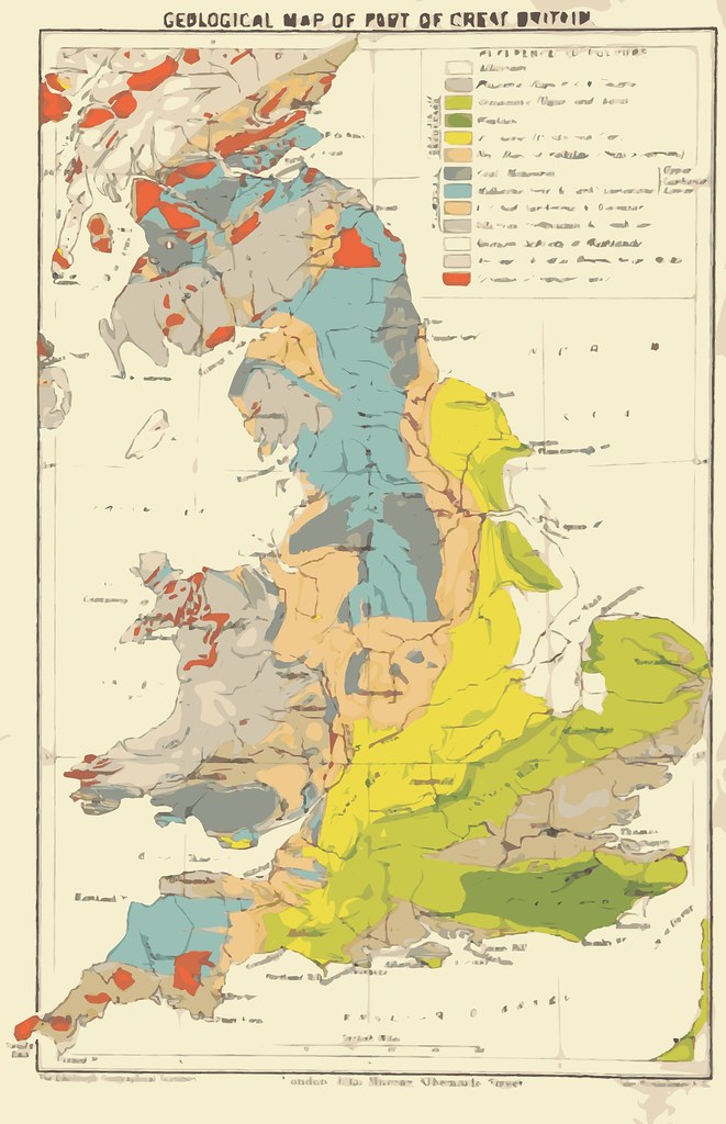 Old British Geological Map Vector