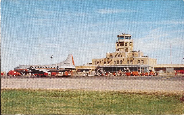 Oklahoma City Will Rogers World Airport (OKC) postcard - circa 1950's